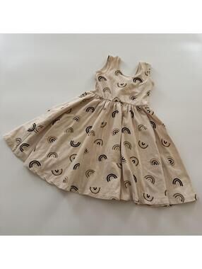 6y Alice + Ames Neutral Rainbows Dress